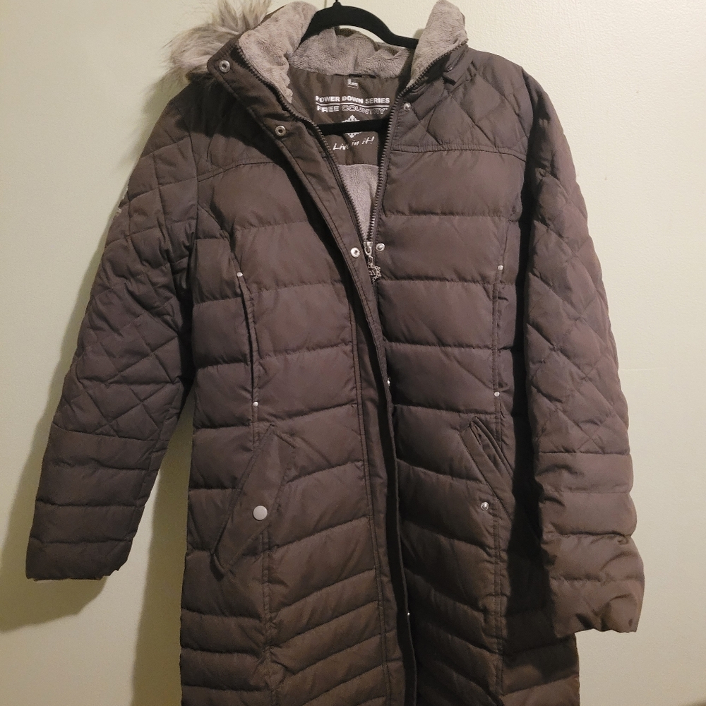 Free Country size Large Puffer Jacket with faux fur lined hood